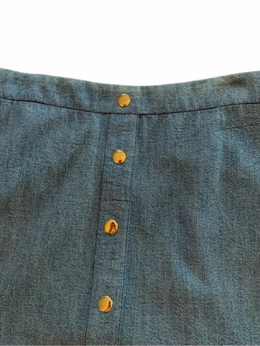 Alice + Olivia Black Denim A-Line Skirt with Multicolor Floral Embroidery - Picture 7 of 10
